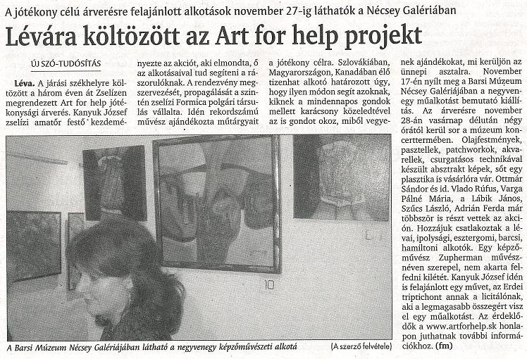 02- Lévára költözött az Art for help projekt